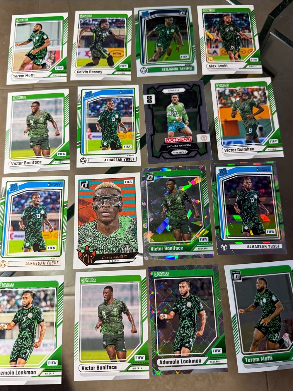 16 Nigeria National Team soccer card lot FIFA World Cup Monopoly.